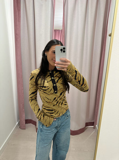 Ganni Fine Merino Jacquard Polo