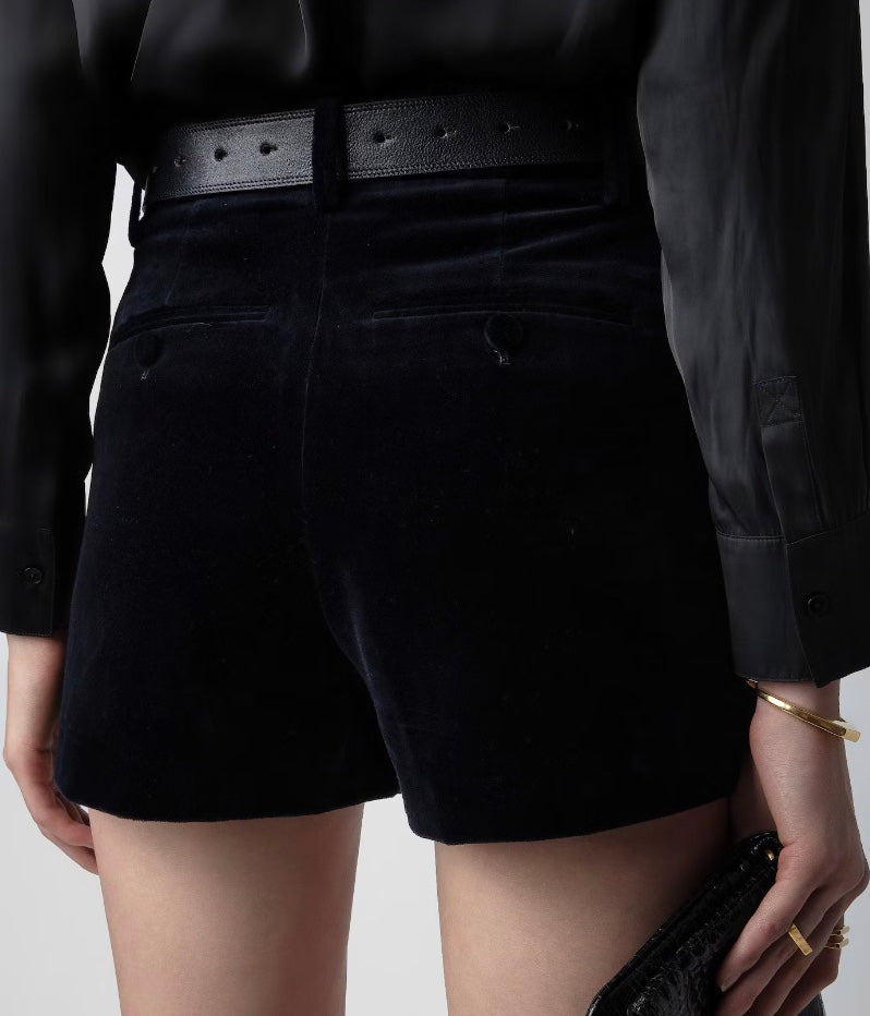 ZADIG & VOLTAIRE PINK VELVET SHORTS