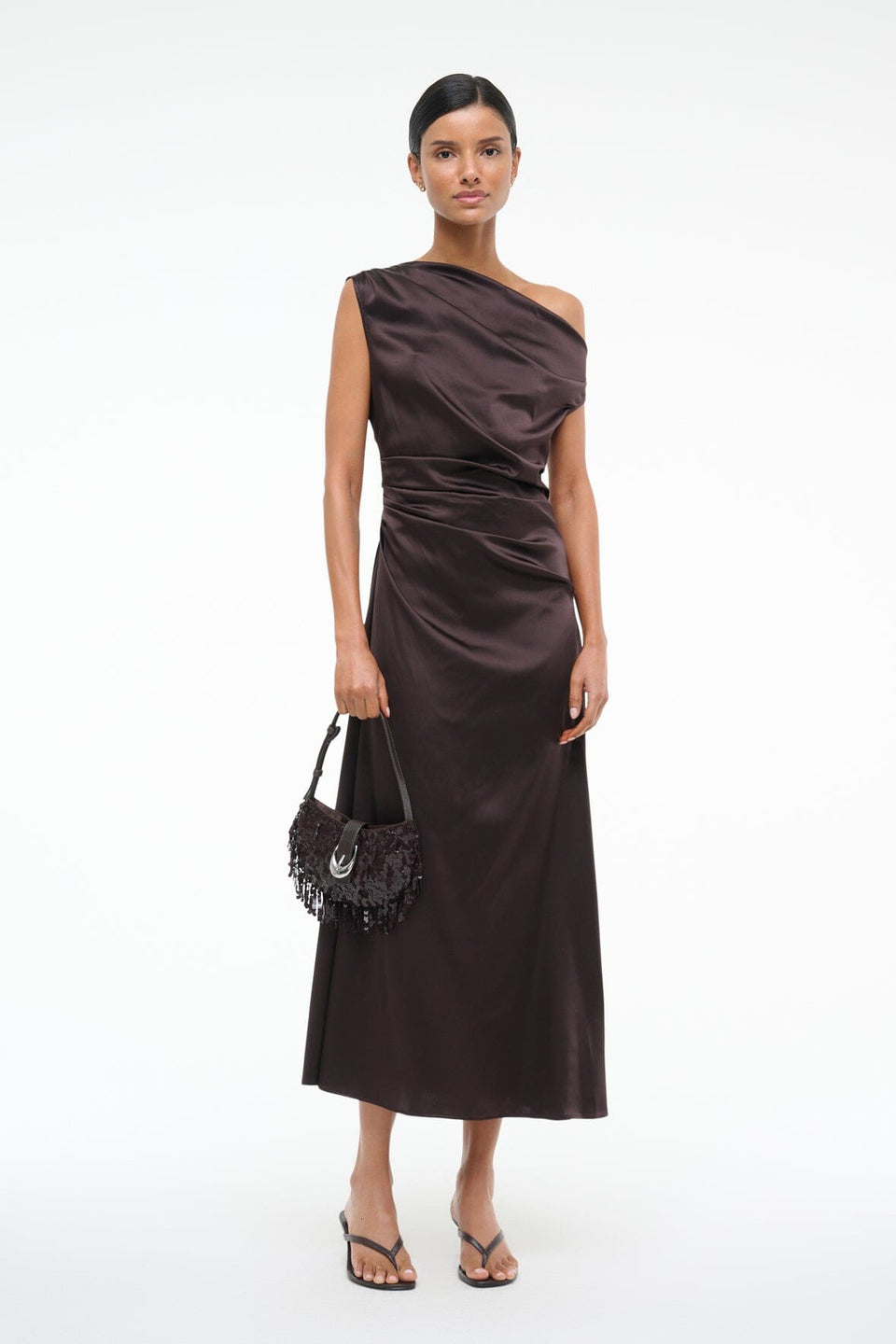 Staud Phare Silk Dress - Earth
