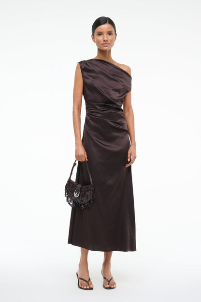 Staud Phare Silk Dress - Earth