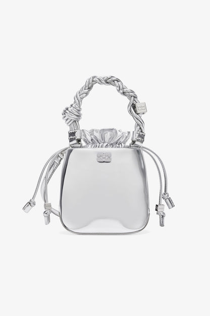 Ganni Silver Mini Bou Bucket Bag