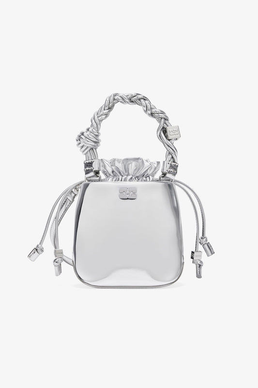 Ganni Silver Mini Bou Bucket Bag