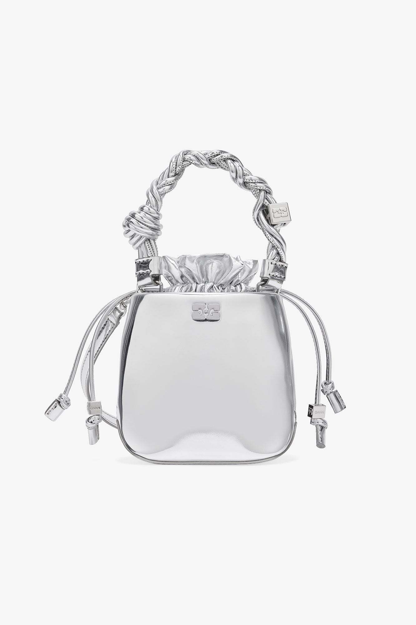 Ganni Silver Mini Bou Bucket Bag