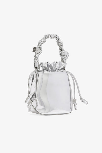 Ganni Silver Mini Bou Bucket Bag