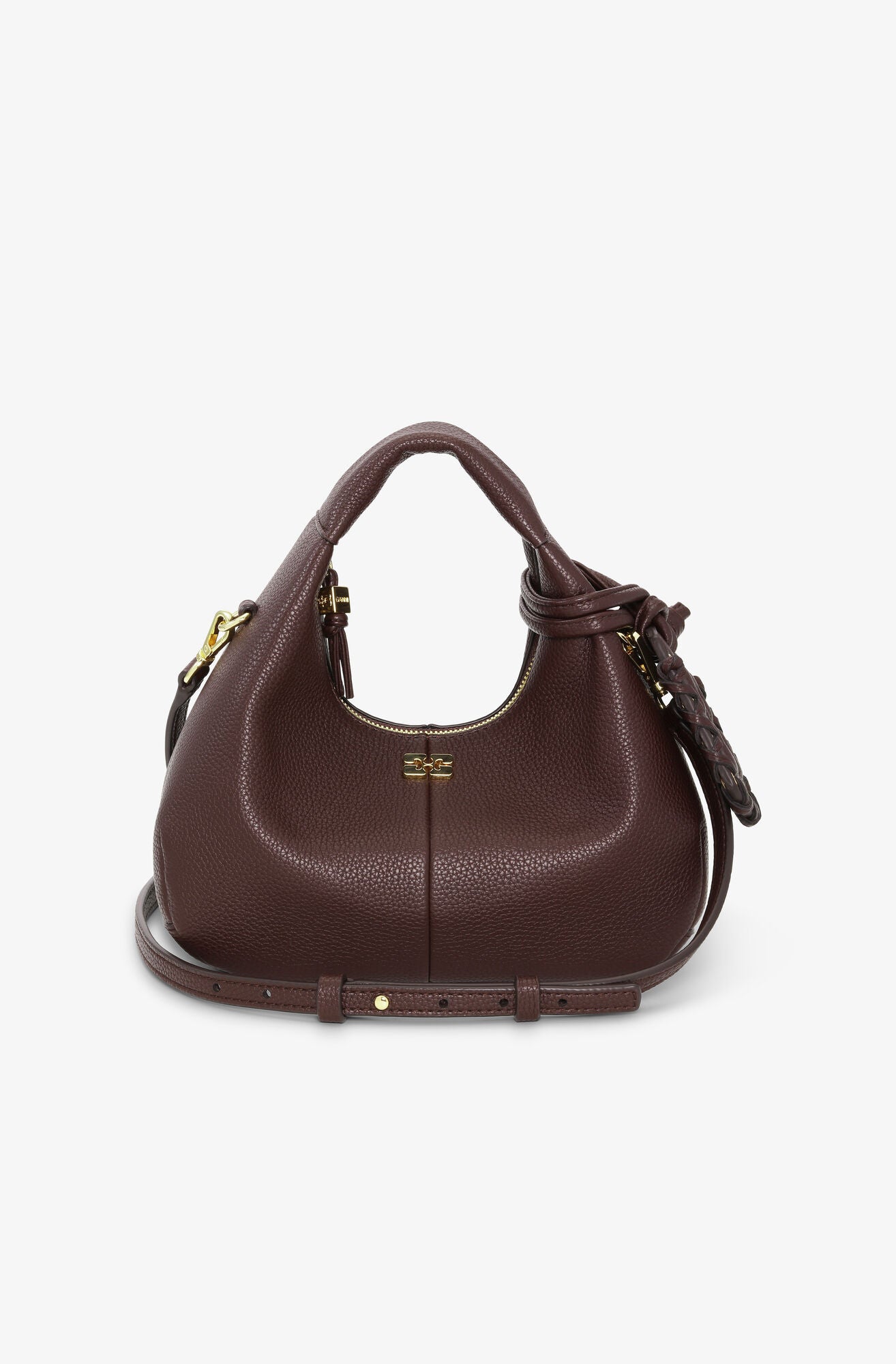 Ganni Brown Mini Hobo Bag