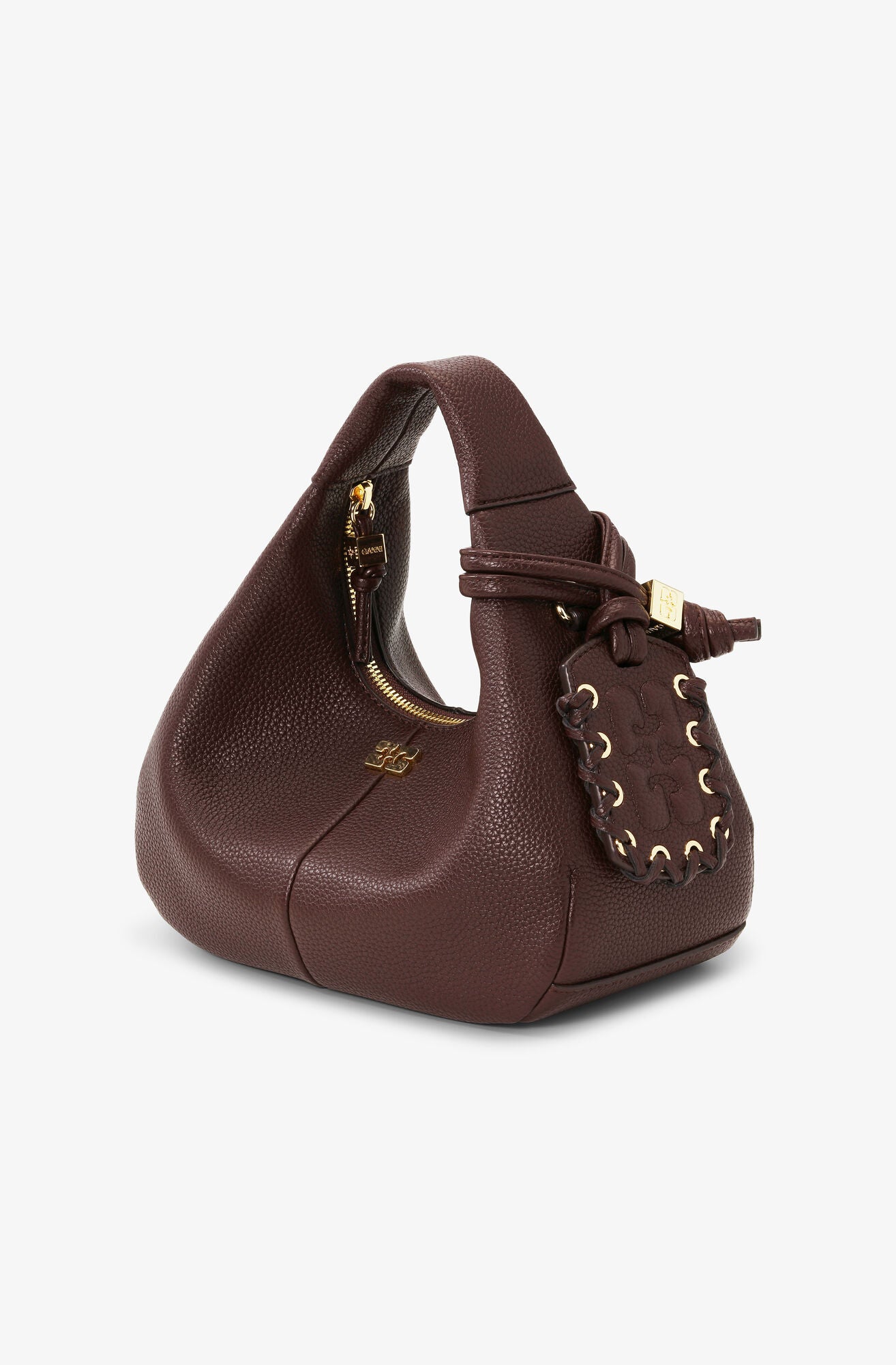 Ganni Brown Mini Hobo Bag