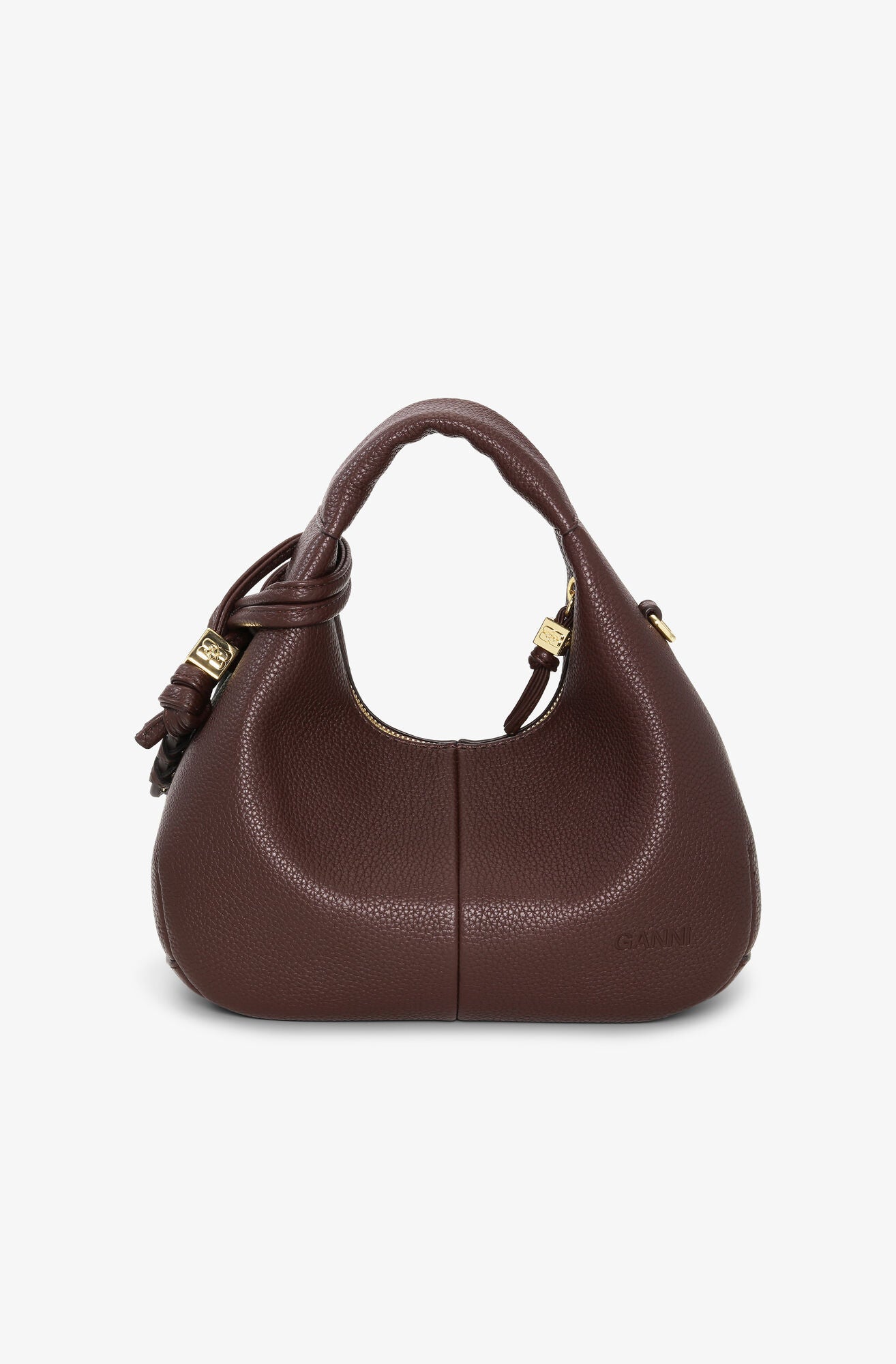Ganni Brown Mini Hobo Bag