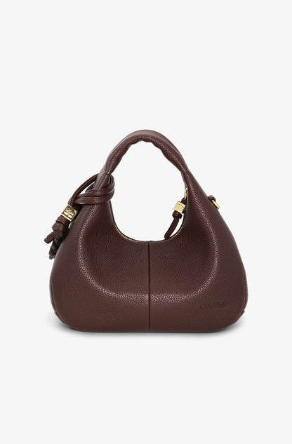 Ganni Brown Mini Hobo Bag