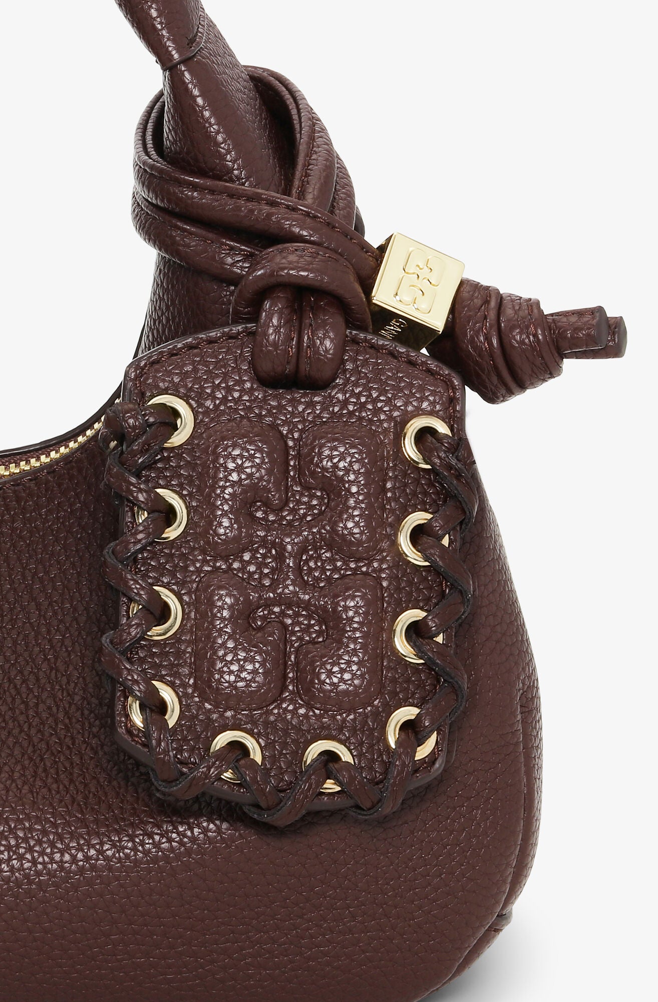 Ganni Brown Mini Hobo Bag