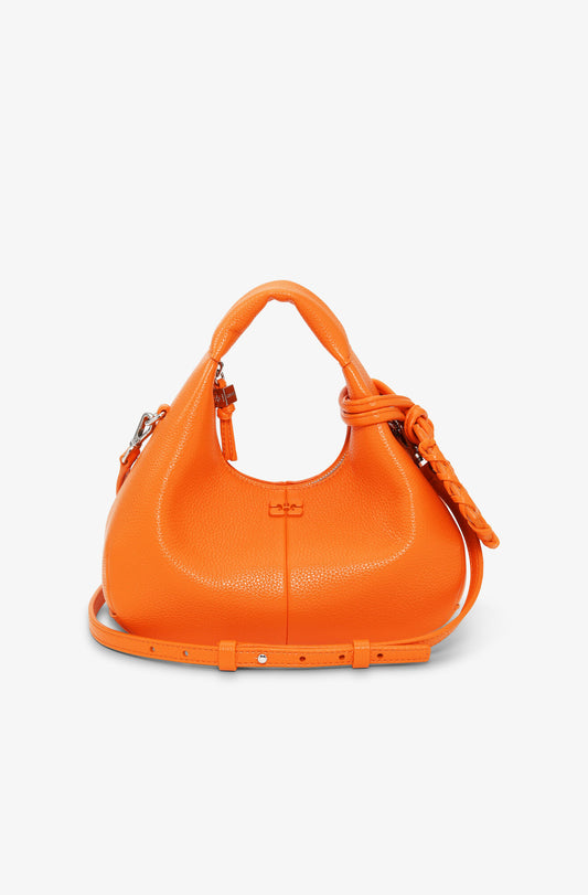 Ganni Orange Mini Hobo Bag