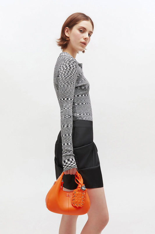 Ganni Orange Mini Hobo Bag