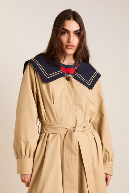 Damson Madder Ella Trench - Navy Tan