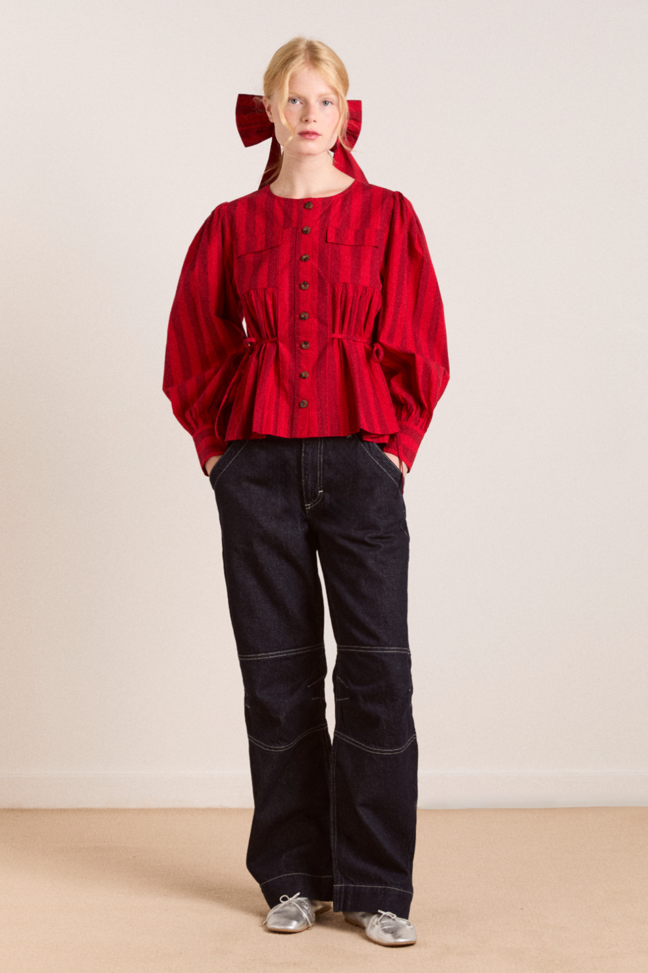 Damson Madder Charlize Blouse - Red Stripe