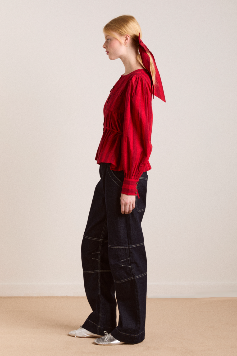 Damson Madder Charlize Blouse - Red Stripe