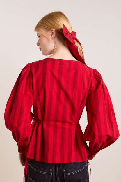 Damson Madder Charlize Blouse - Red Stripe