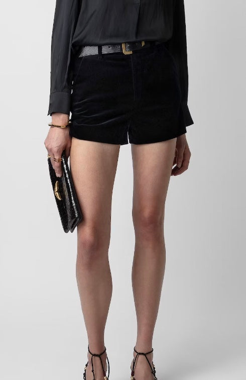 ZADIG & VOLTAIRE PINK VELVET SHORTS