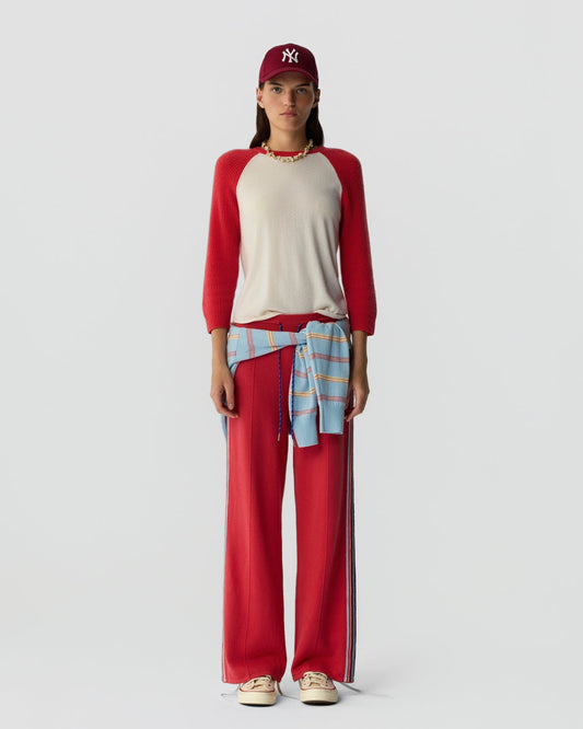 Guest in Residence Baseball Tee - Scarlet/Cream