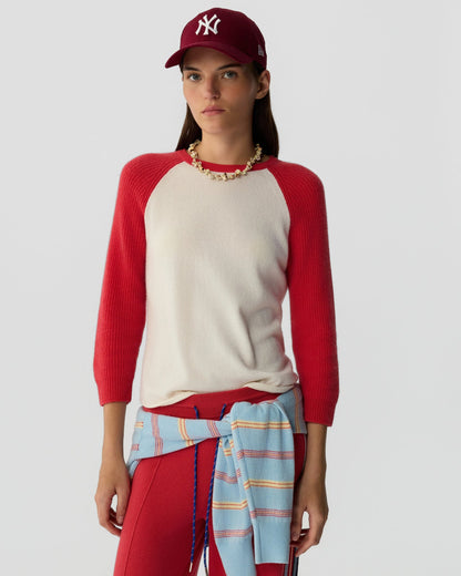 Guest in Residence Baseball Tee - Scarlet/Cream