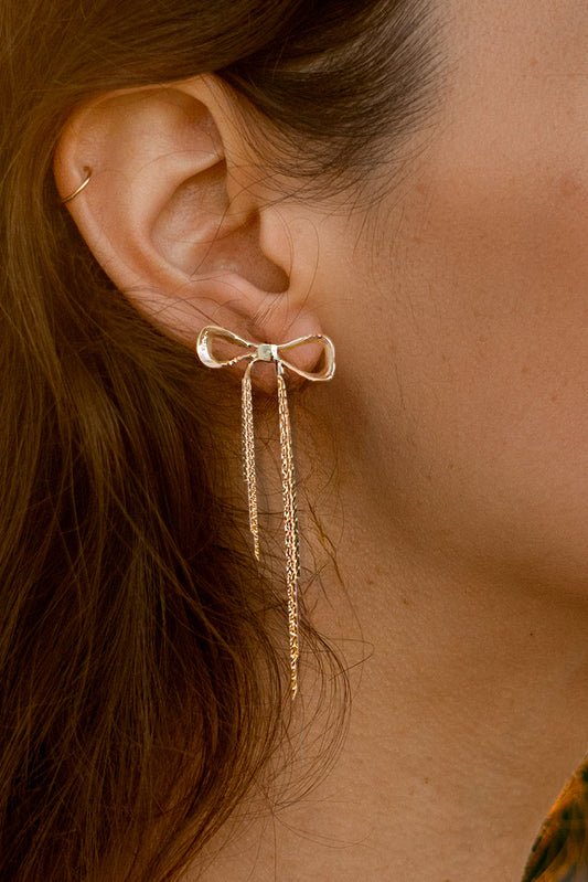 Disco Bow Stud Earrings