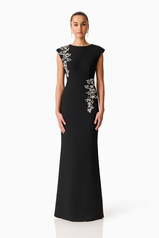 Elliatt Veda Embellished Gown in Black