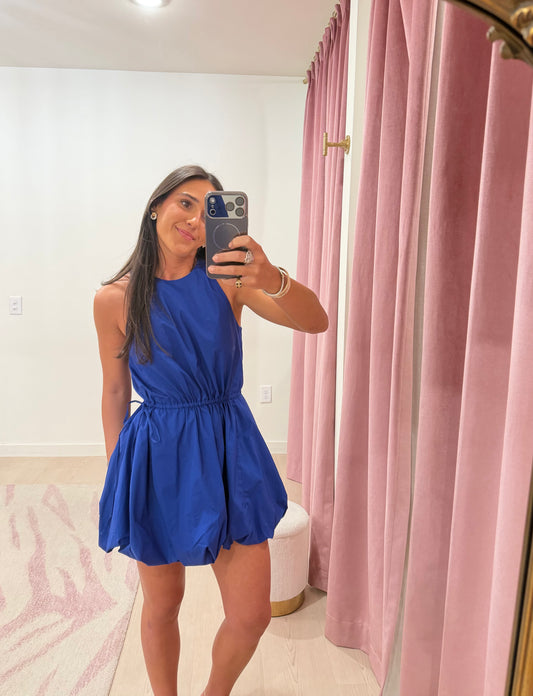 STAUD Molly Mini Dress in Cobalt