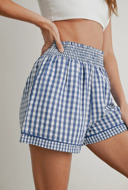 Gingham Blue Shorts