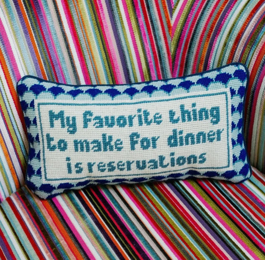 Needlepoint Reservations Pillow