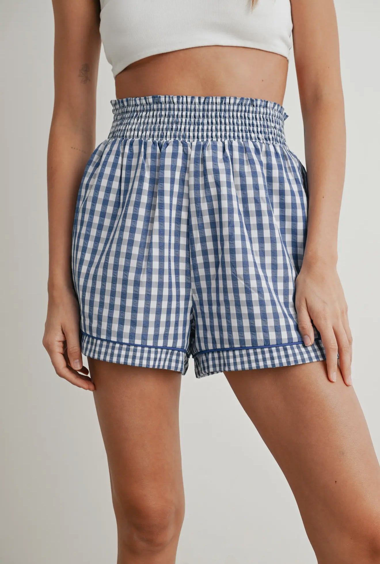 Gingham Blue Shorts