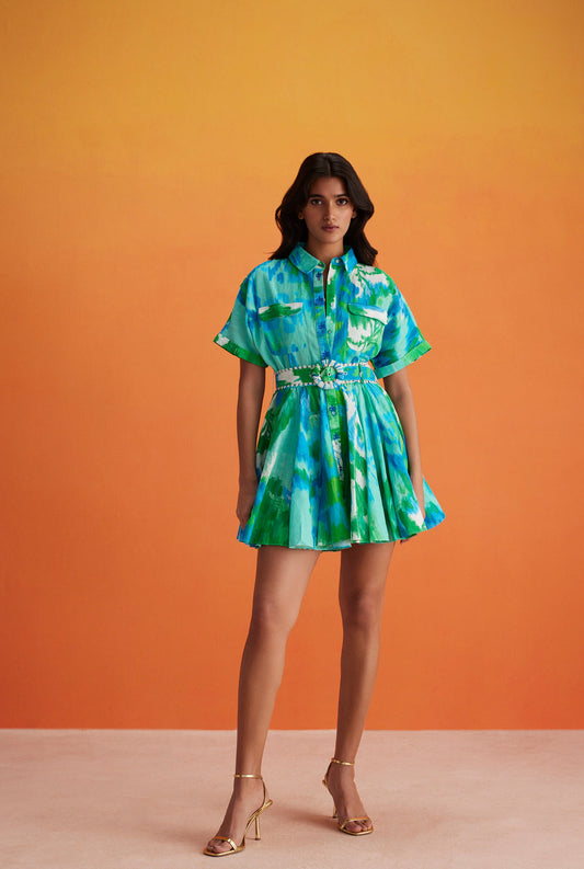 Hemant & Nandita Blue Green Dress