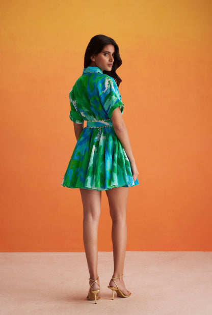 Hemant & Nandita Blue Green Dress