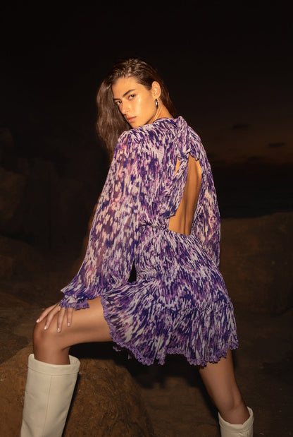 Hemant & Nandita Anum Purple Viscose Dress