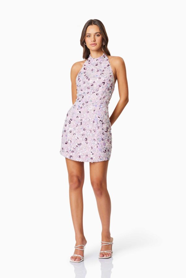 ELLIATT Aurora Strapless Party Mini Dress In Purple