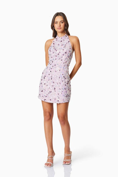 ELLIATT Aurora Strapless Party Mini Dress In Purple
