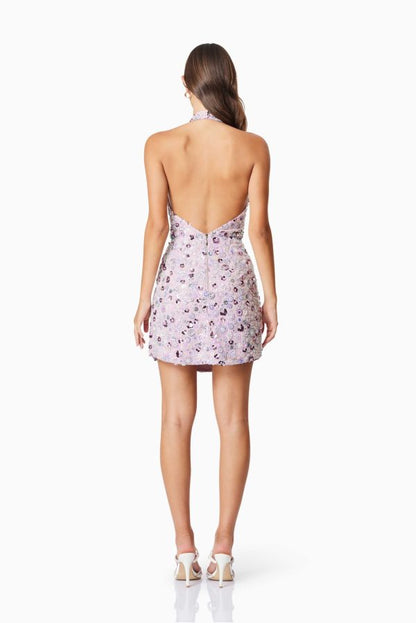 ELLIATT Aurora Strapless Party Mini Dress In Purple