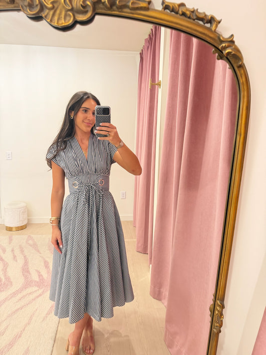 Alexis Riviera Dress - Navy/White