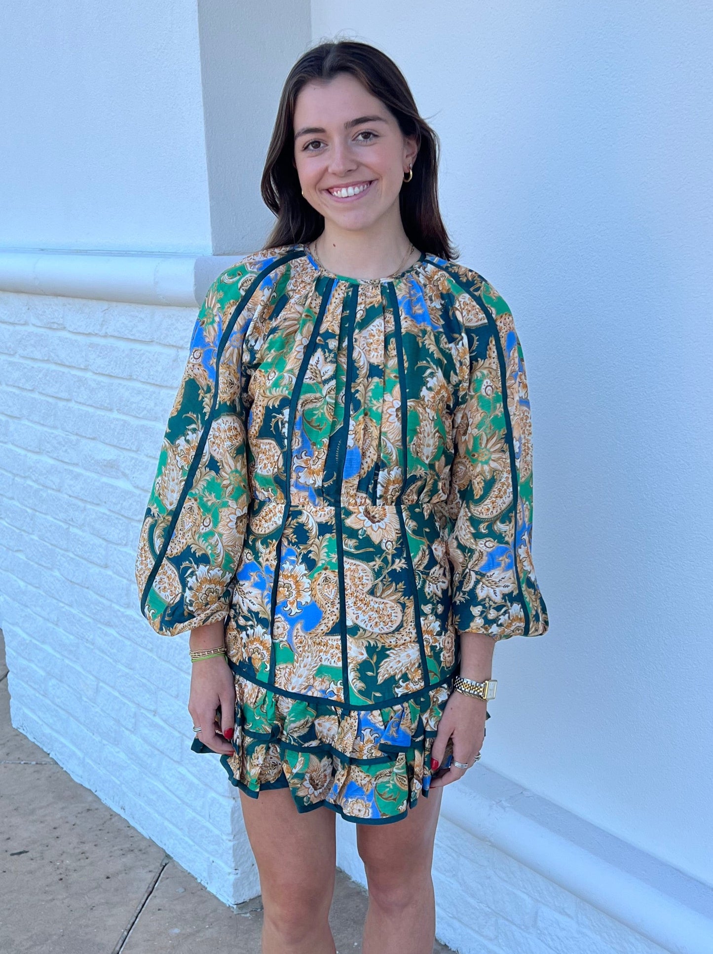 Significant Other Flynn Mini Dress - Teal Paisley