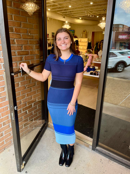 STAUD COLLEEN DRESS - MIDNIGHT GLACIER