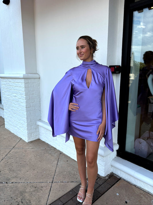 ADRIANA LONG SLEEVE MINI DRESS Lilac