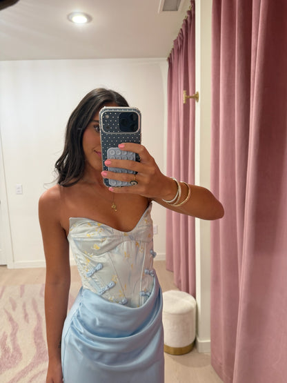 SAU LEE Sandrine Gown in Pale Blue