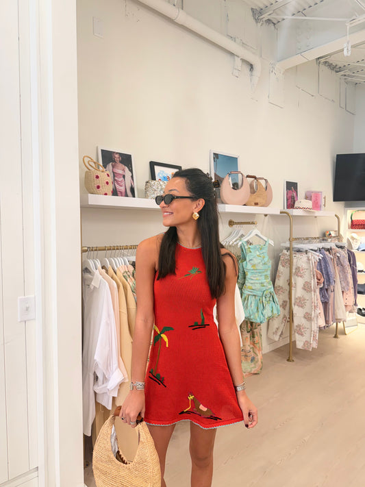 Staud Marea Dress - Riviera Flame