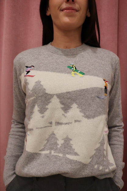 Autumn Cashmere Snowscape Crew