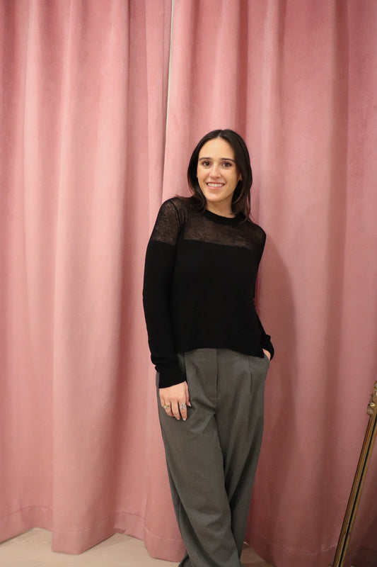 Autumn Cashmere Crew w/ Shadow Yoke
