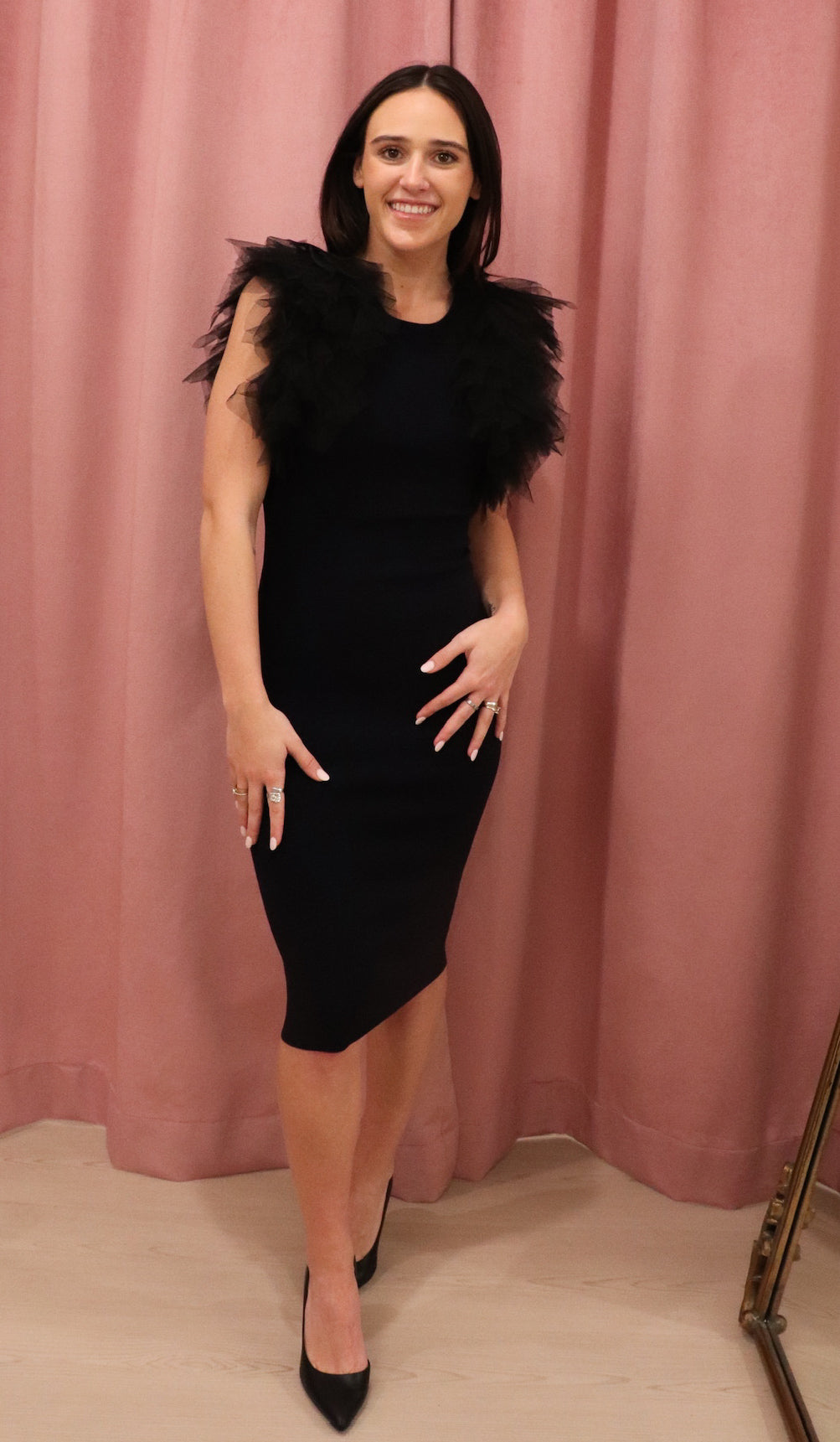 Autumn Cashmere Tank Dress w Tulle Trim M