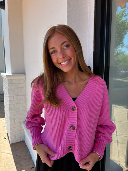 Autumn Cashmere Shaker Puff Cardigan