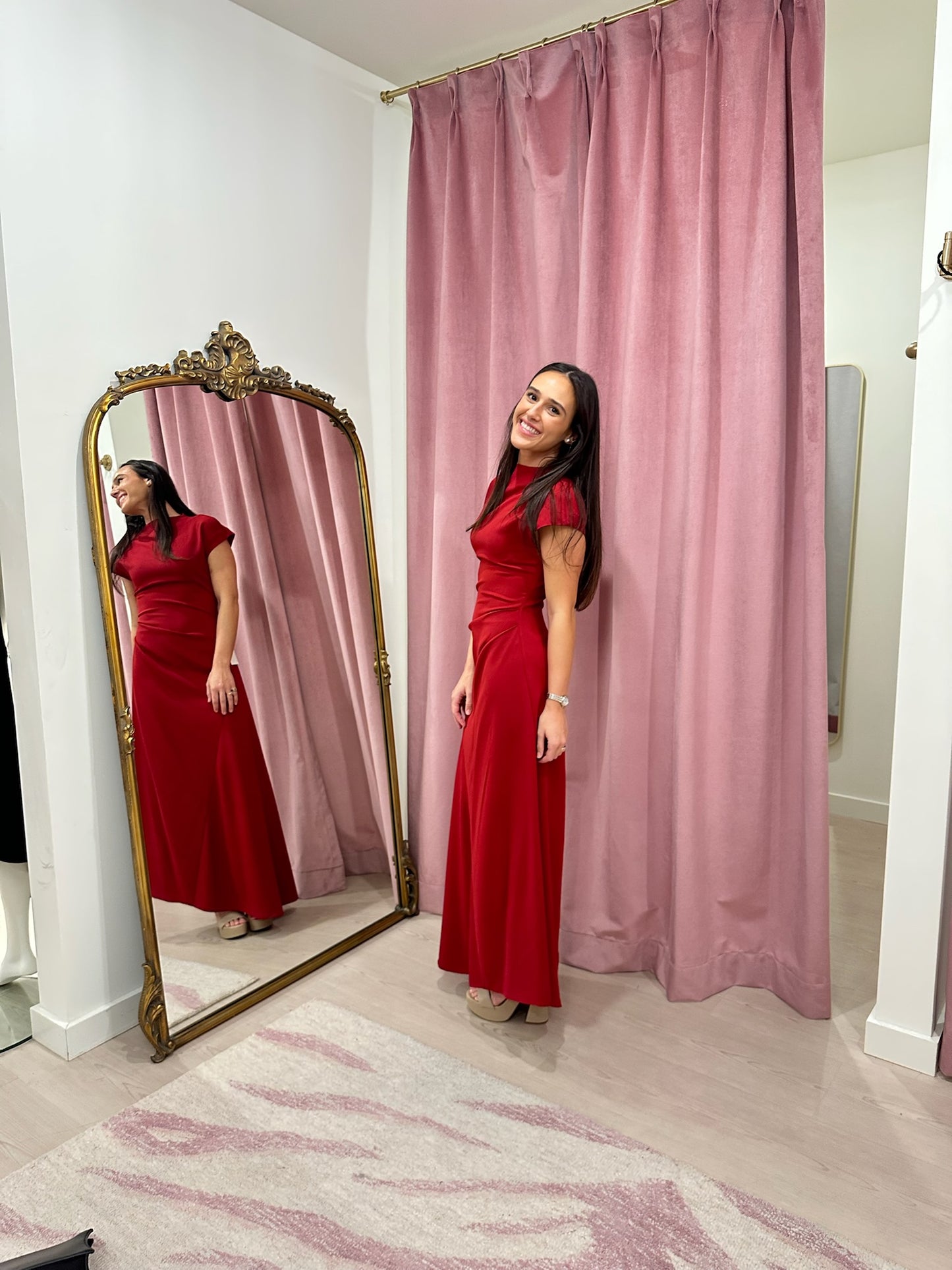 Staud Zaya Dress in Pomegranate