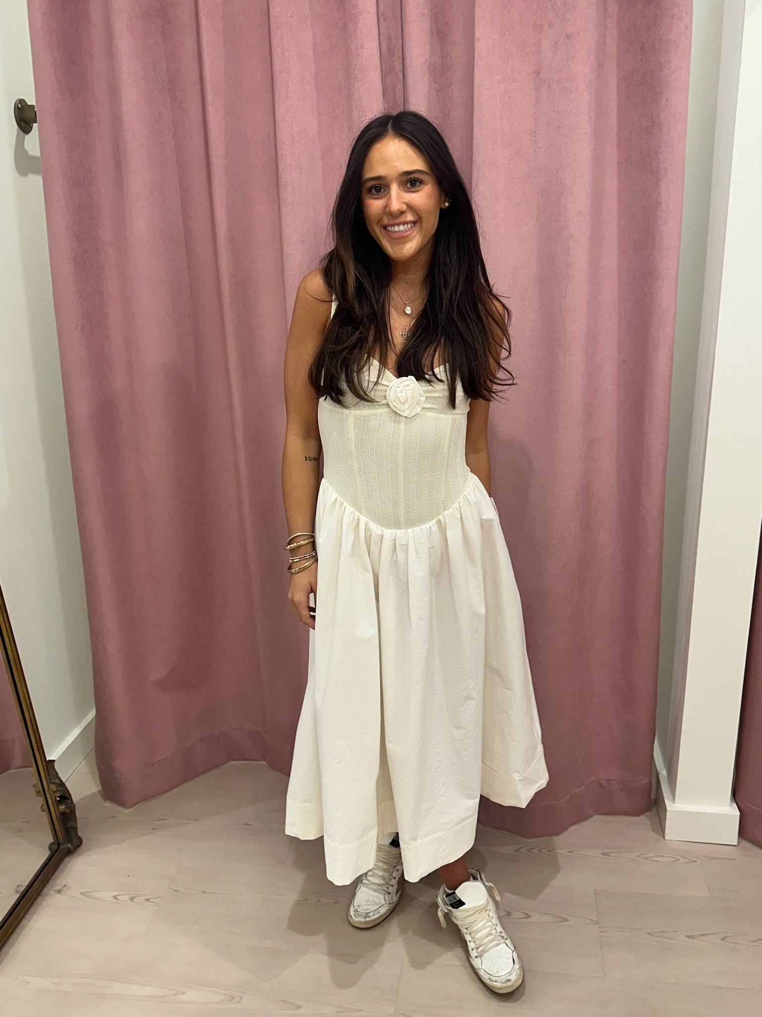 For Love & Lemons Billie Pointelle Midi Dress For Love & Lemons Billie Pointelle Midi Dress