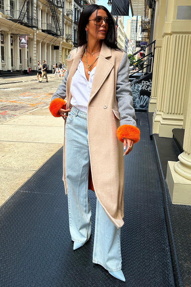 Never Fully Dressed Camel Fur Cuff Petra Coat