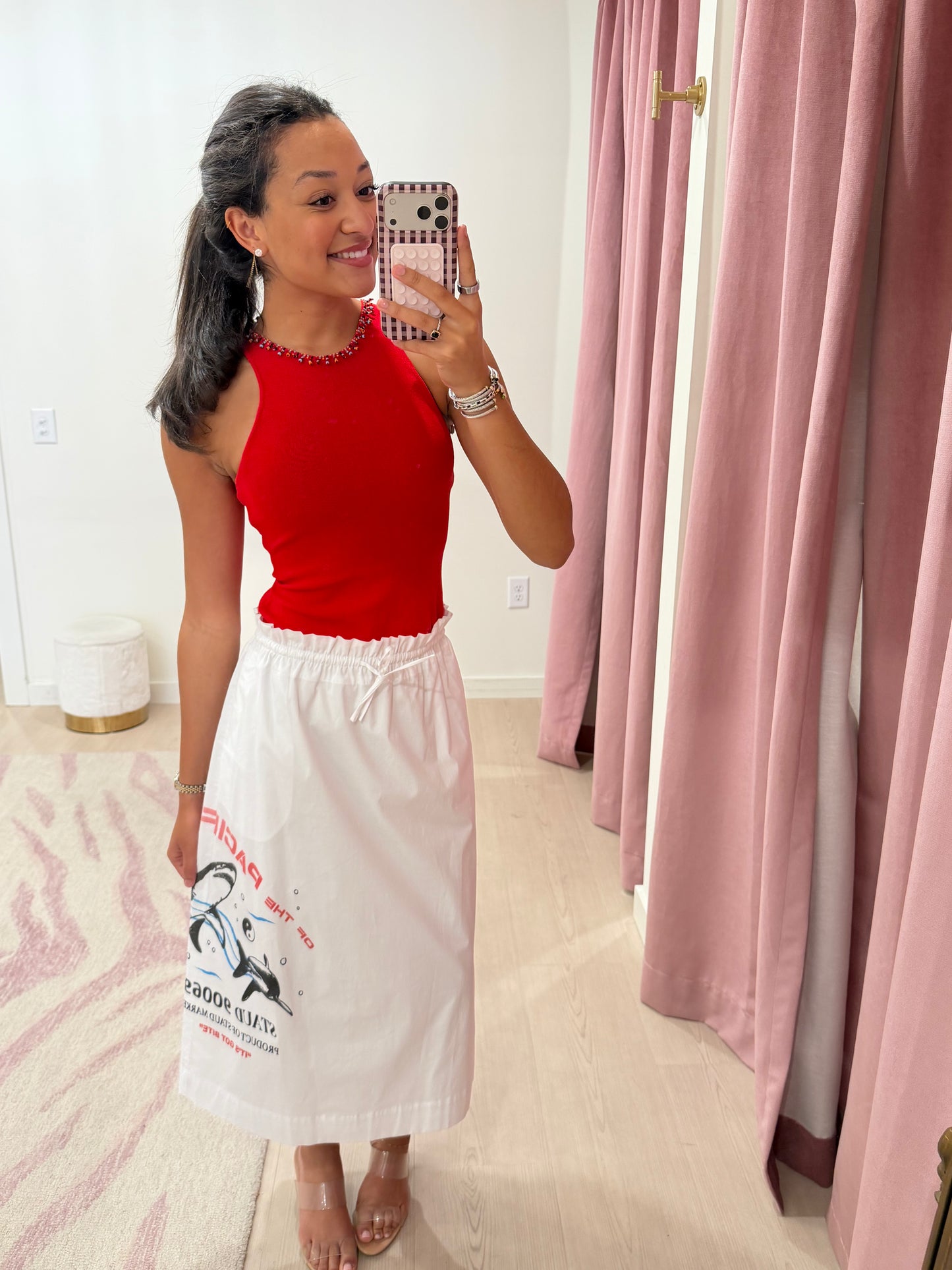 STAUD Reina Top Red Rose