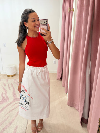 STAUD Reina Top Red Rose