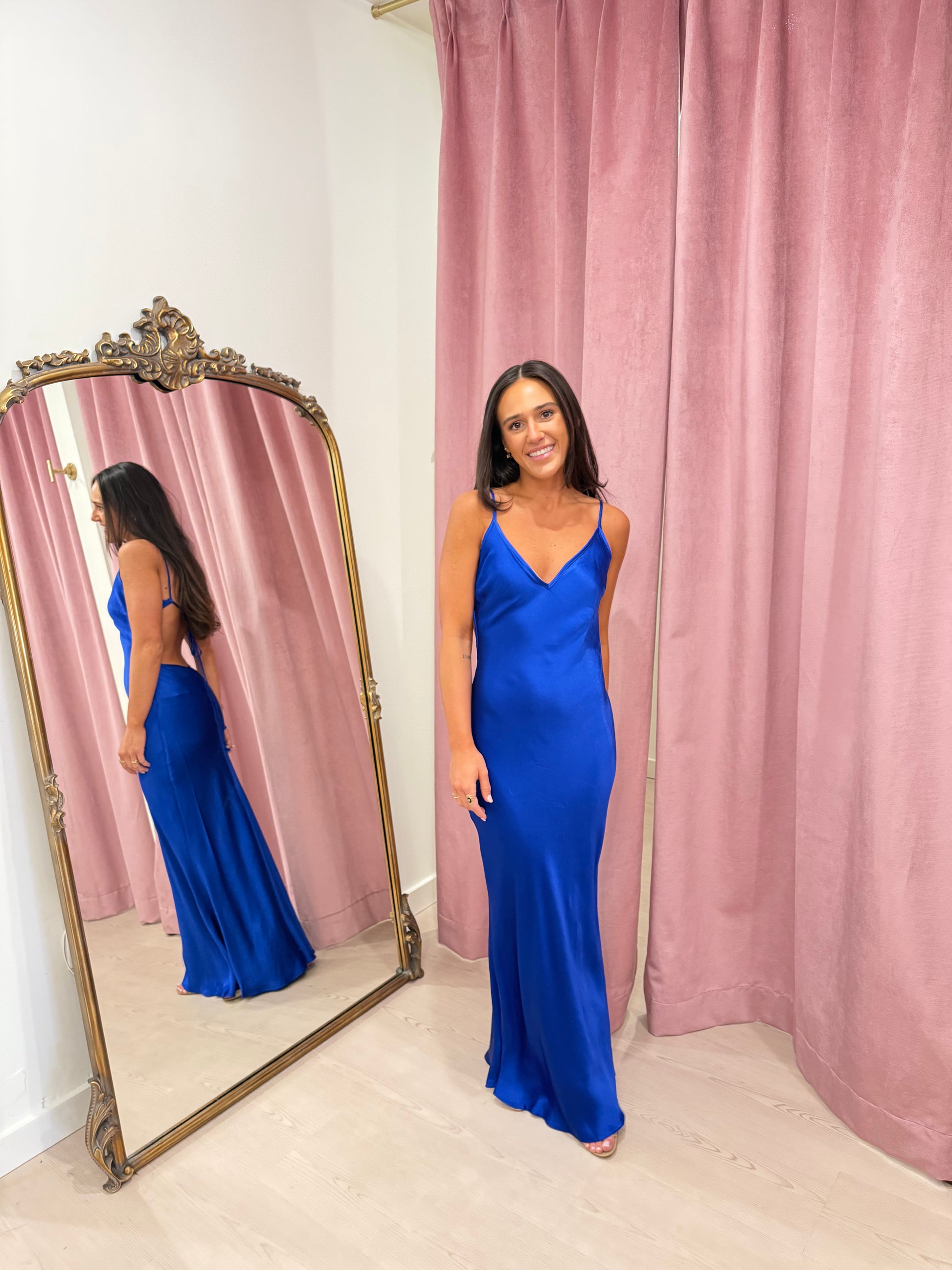 Sol Tie Maxi Dress in Mediterranean Blue
